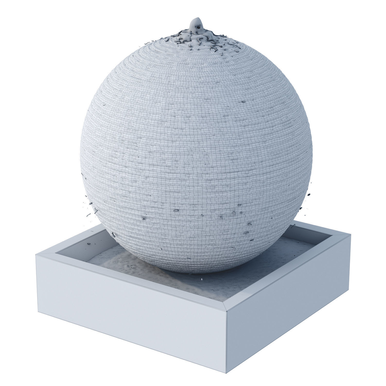 Ribbed Sphere Fountain 3D model_5