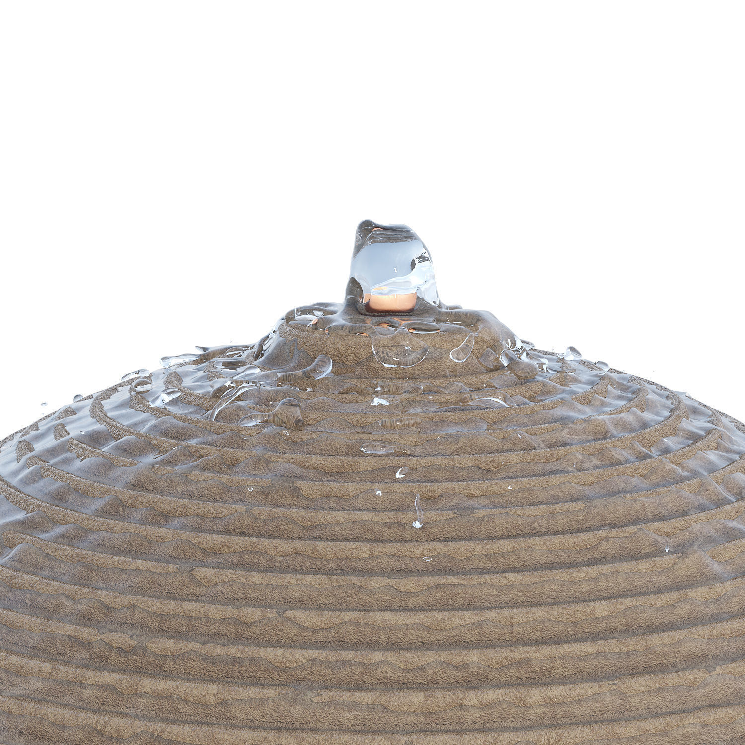 Ribbed Sphere Fountain 3D model_4