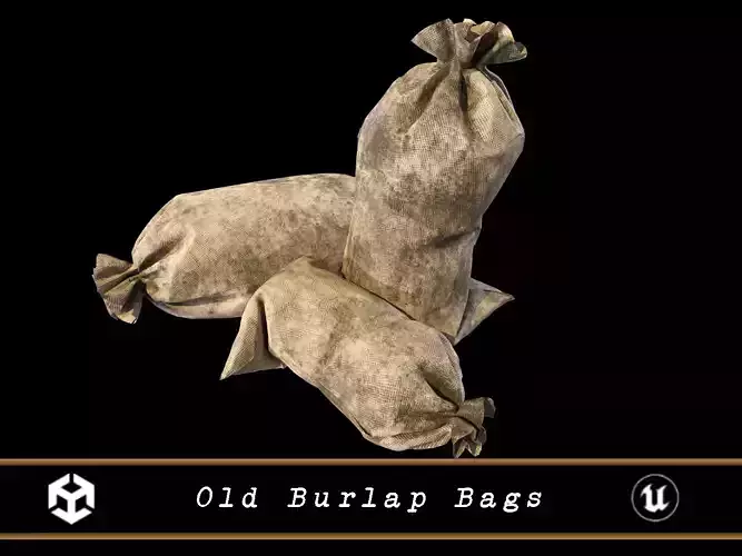 Old Burlap Bags Free low-poly 3D model