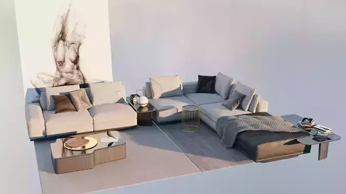 Sofa set 3ds max model