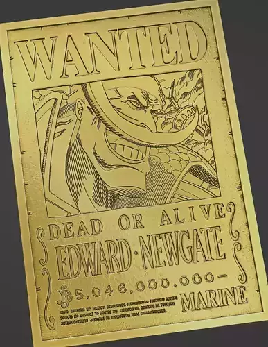 WHITE BEARD-EDWARD NEWGATE WANTED POSTER - ONE PIECE 3D print model