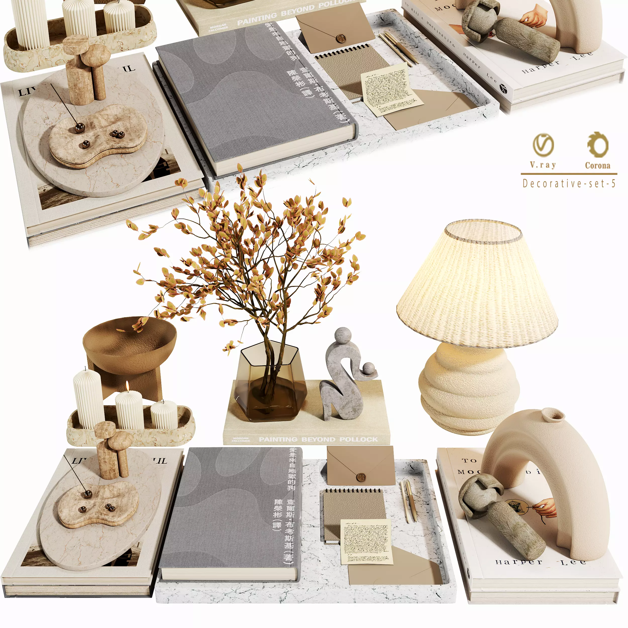 Decorative set 005 Free 3D model_0