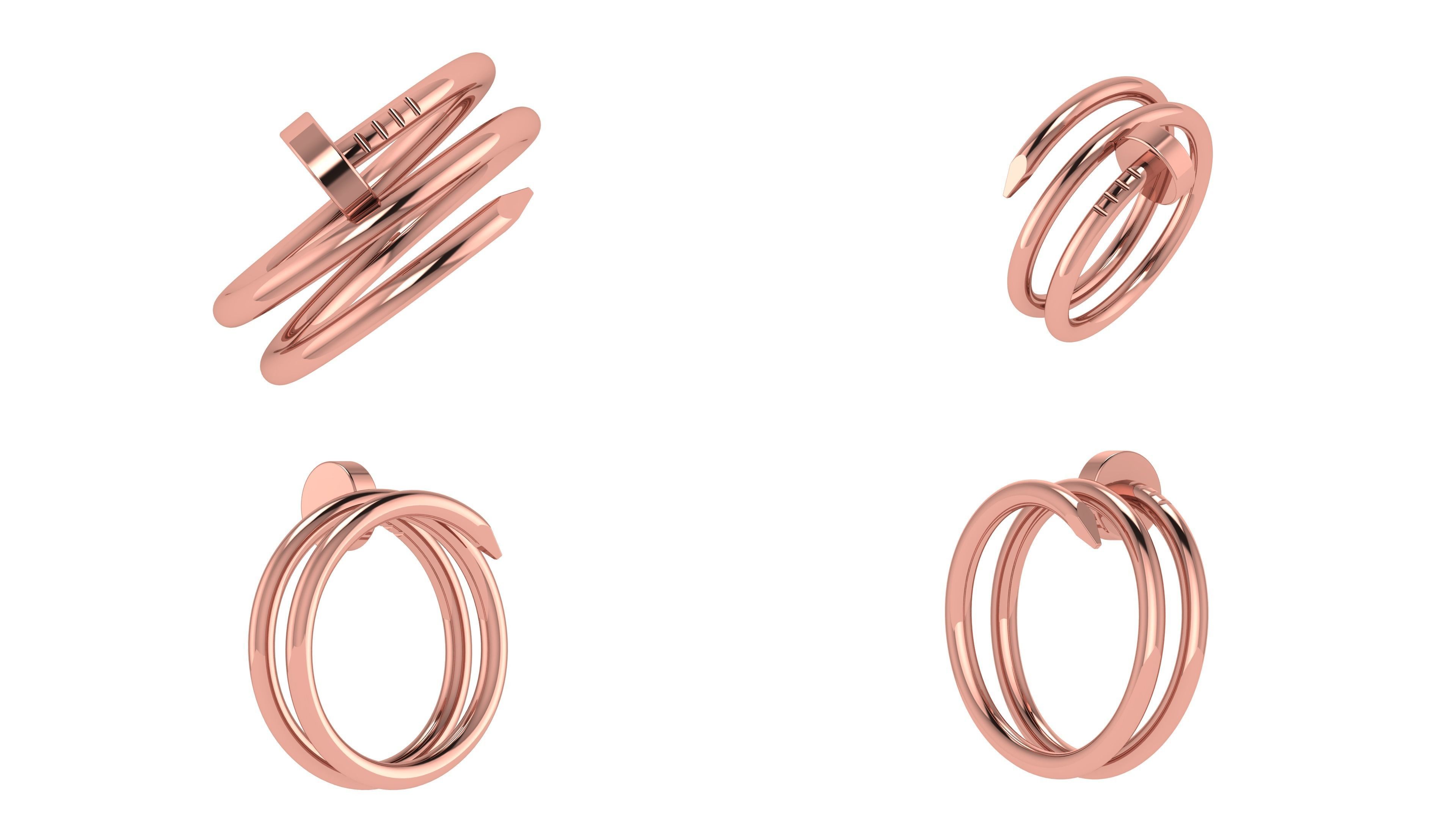 Nail Double Ring 16 5 mm 3D print model_10