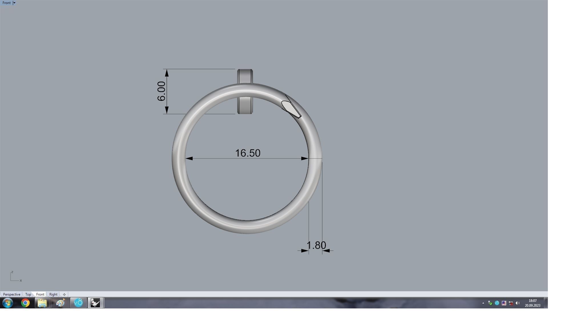 Nail Double Ring 16 5 mm 3D print model_7