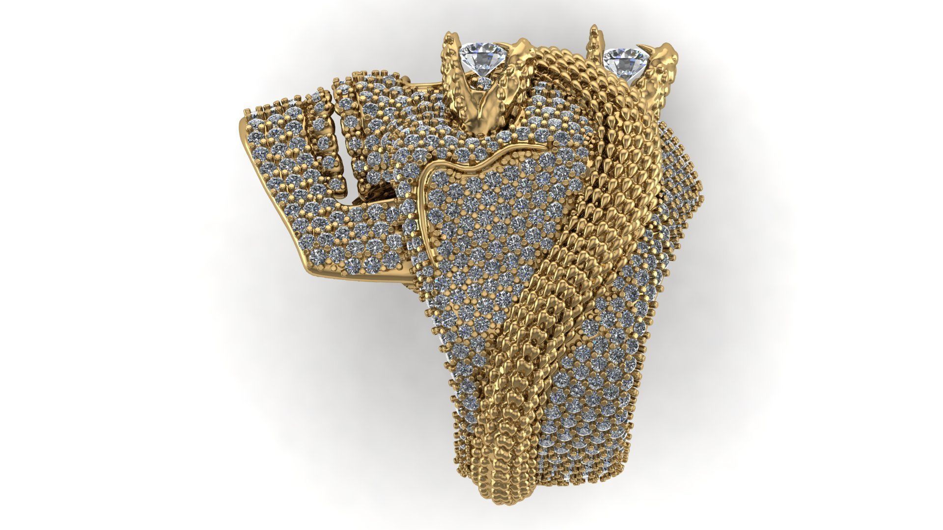 Skull with Snake Ring 3D print model_1