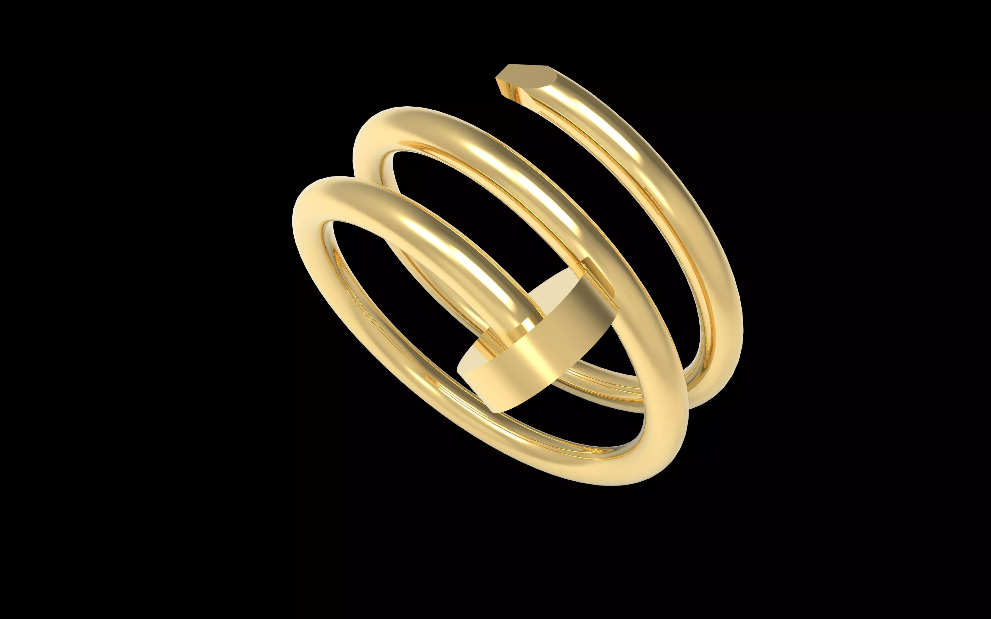 Nail Double  Ring 17 mm 3D print model_0