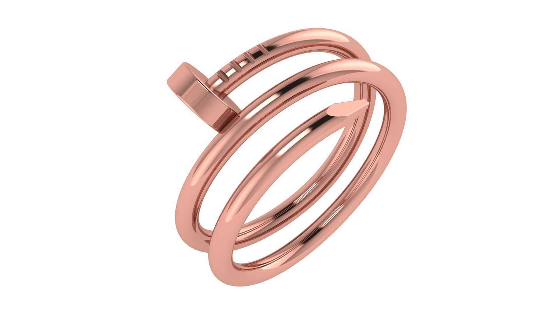 Nail Double  Ring 17 mm 3D print model_3
