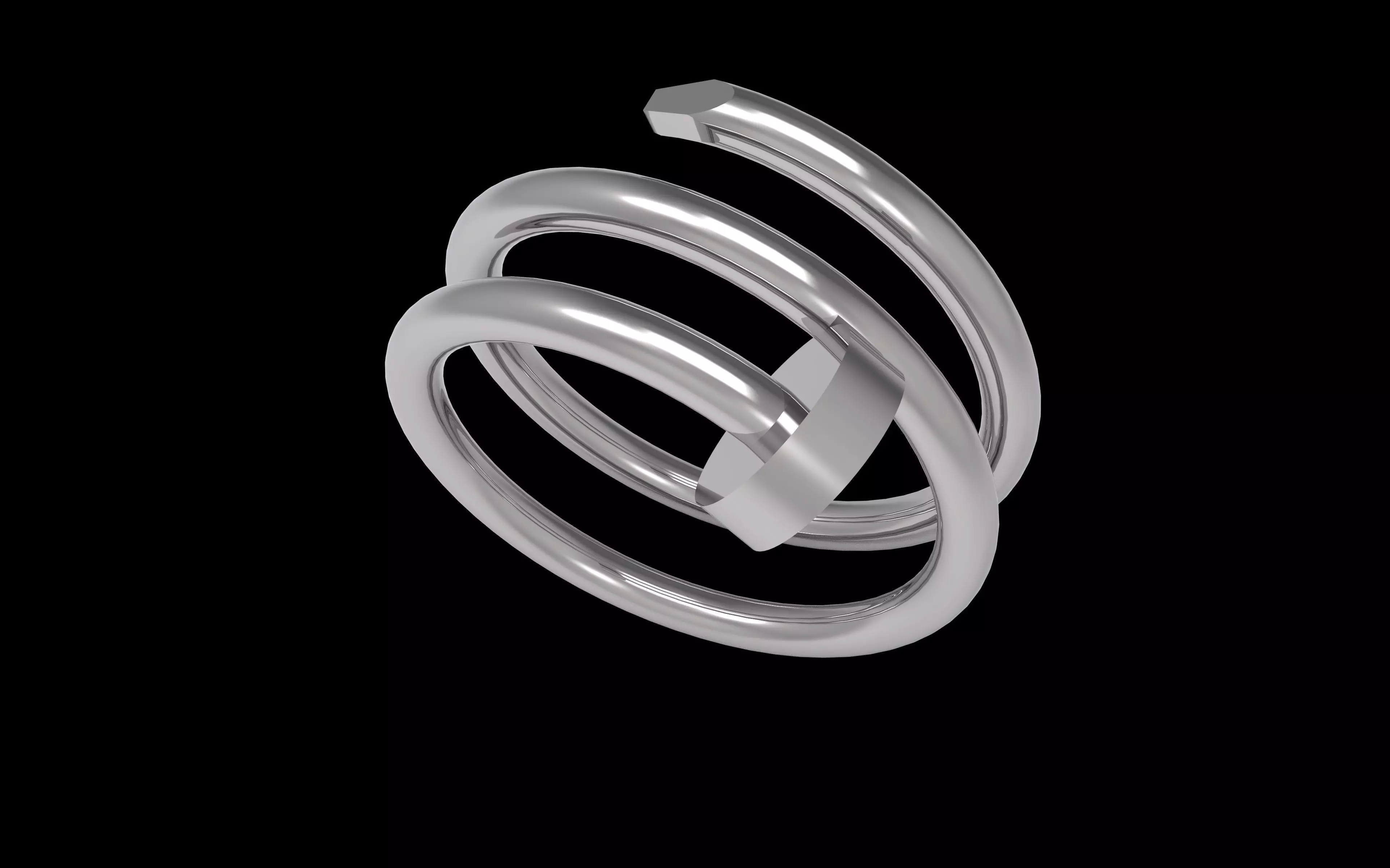 Nail Double  Ring 17 mm 3D print model_14