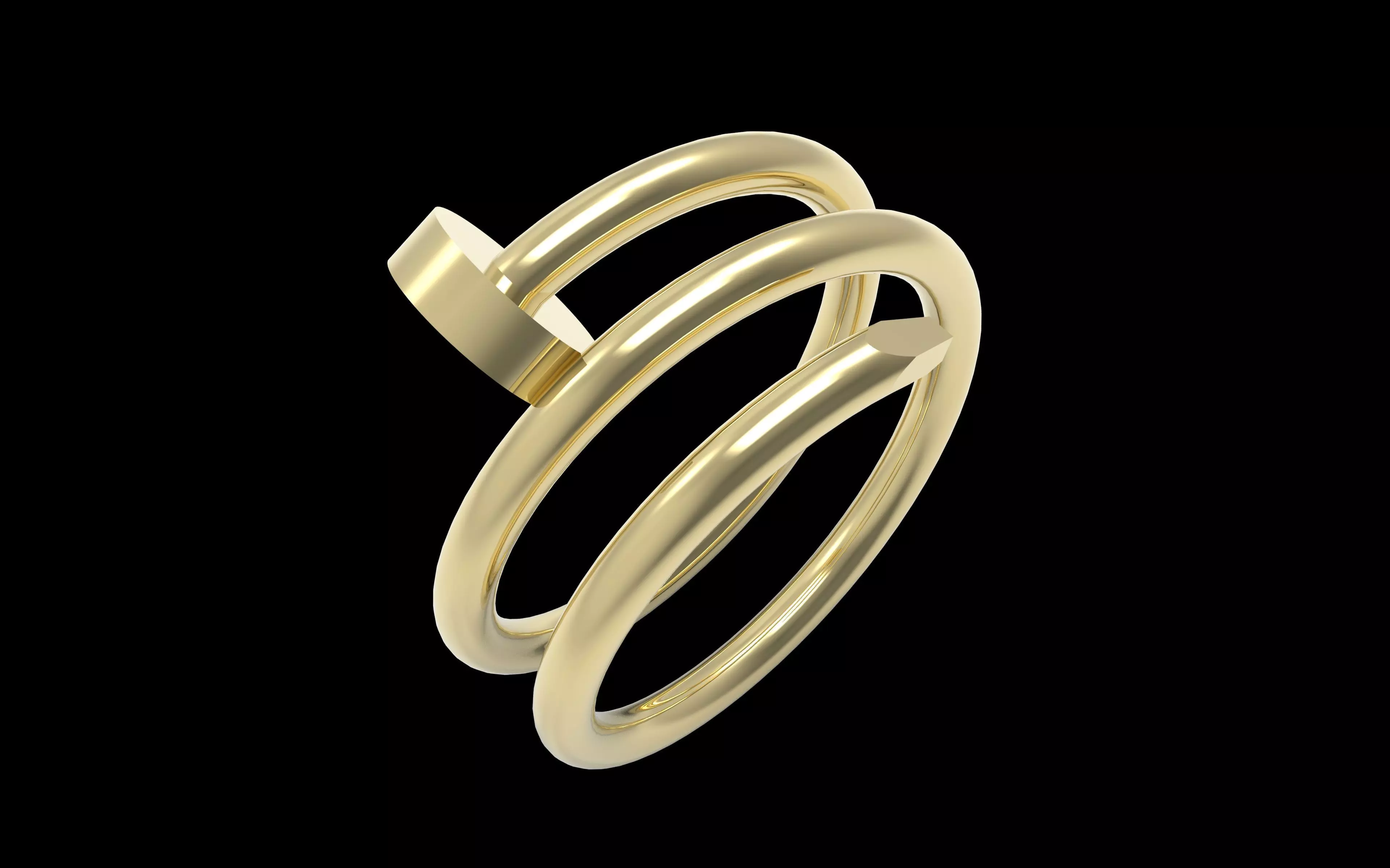 Nail Double  Ring 17 mm 3D print model_8