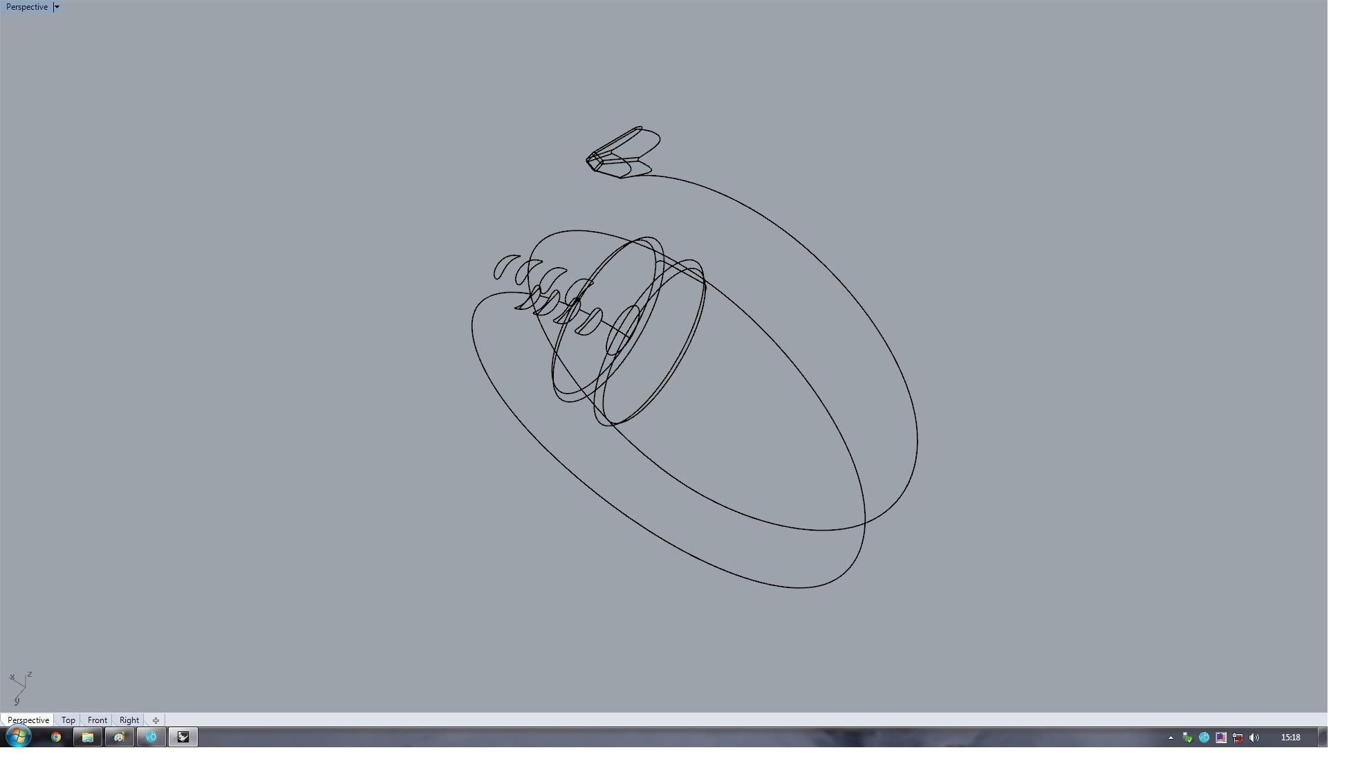 Nail Double  Ring 17 mm 3D print model_4