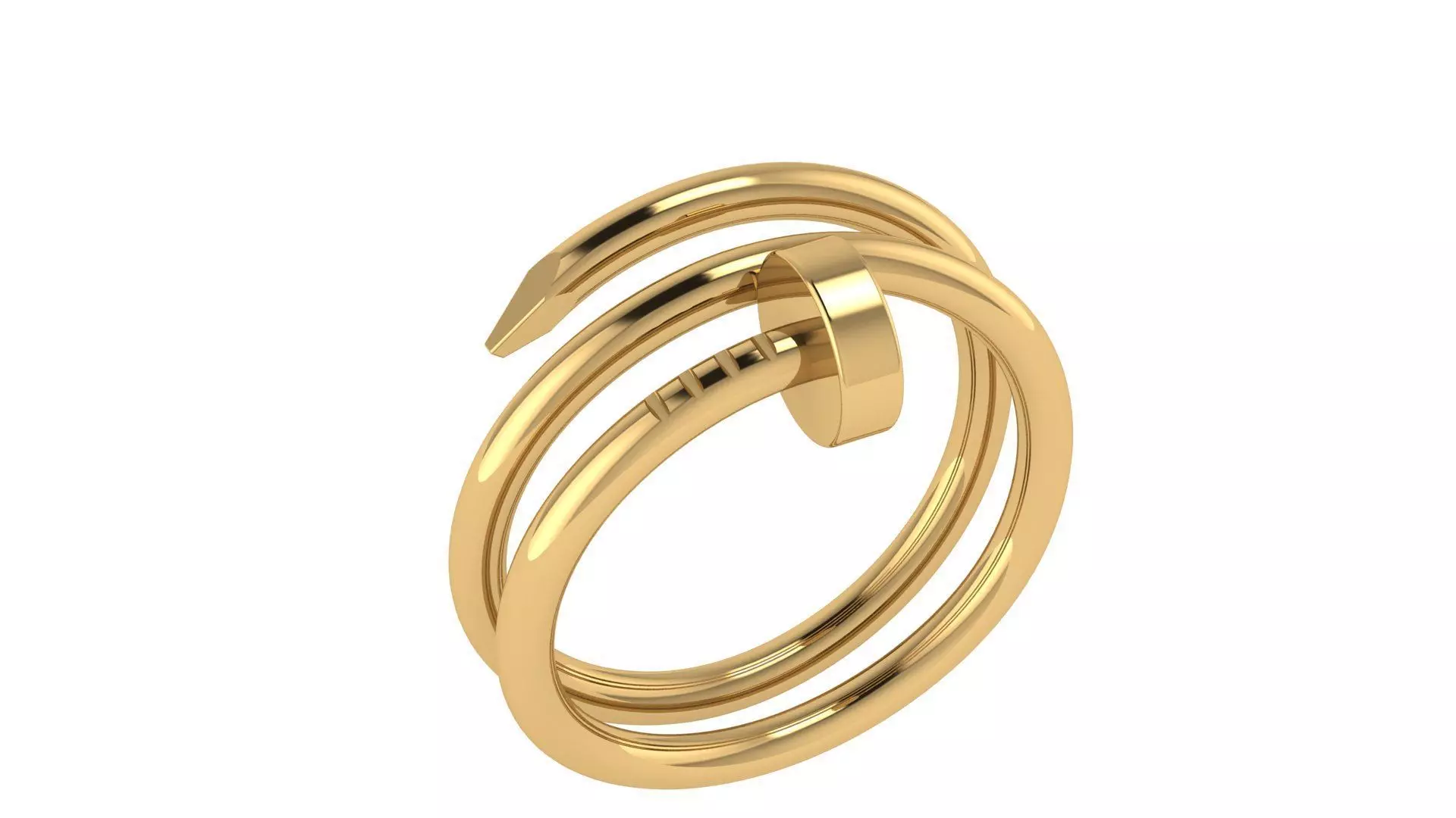 Nail Double  Ring 17 mm 3D print model_9