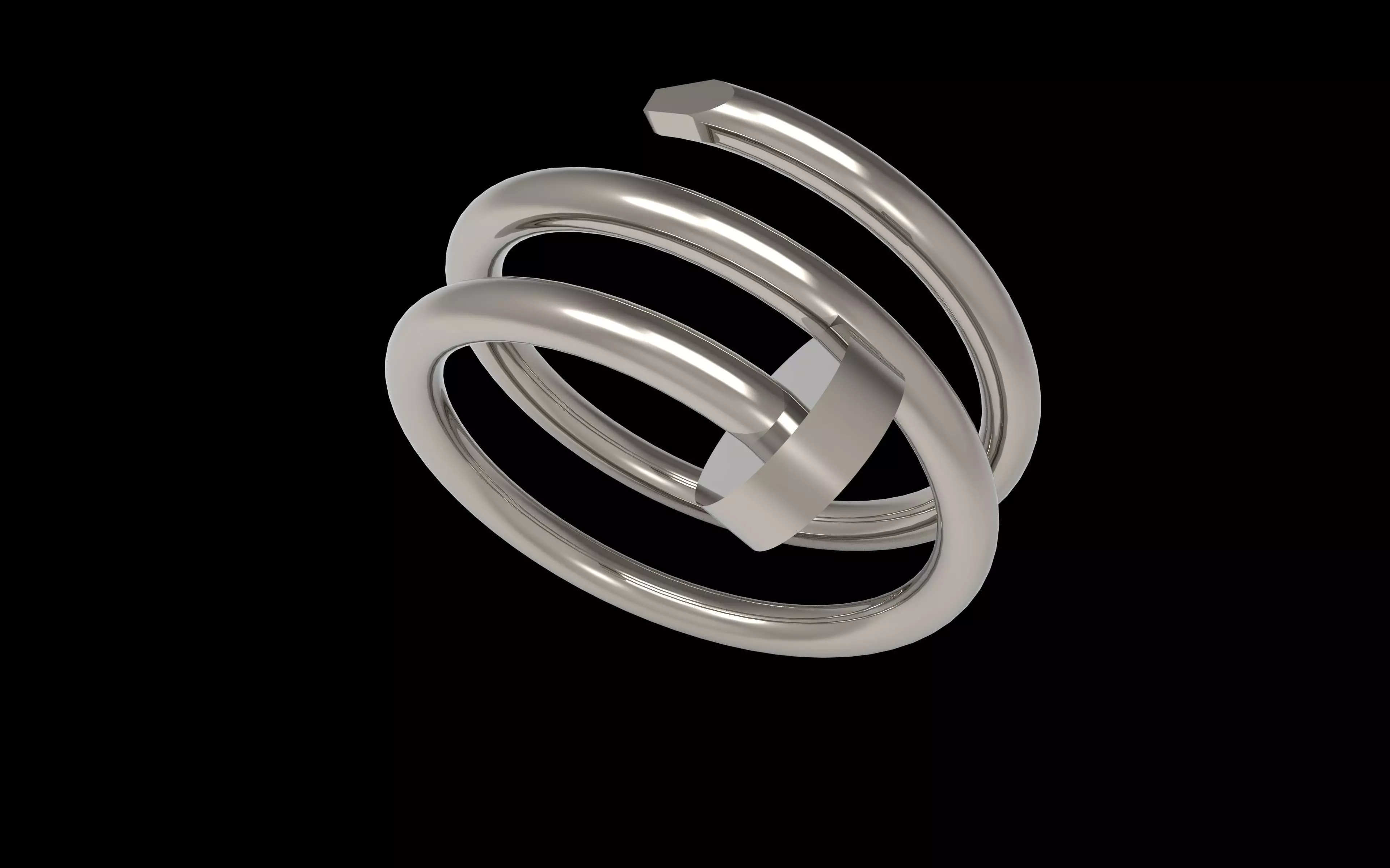 Nail Double  Ring 17 mm 3D print model_2