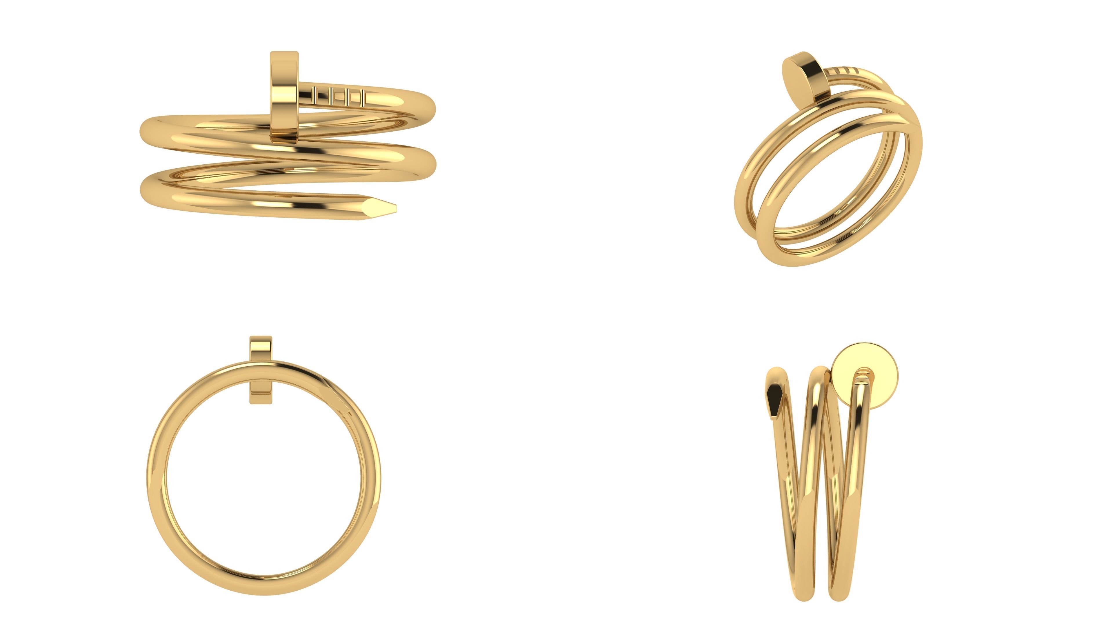 Nail Double  Ring 17 mm 3D print model_16