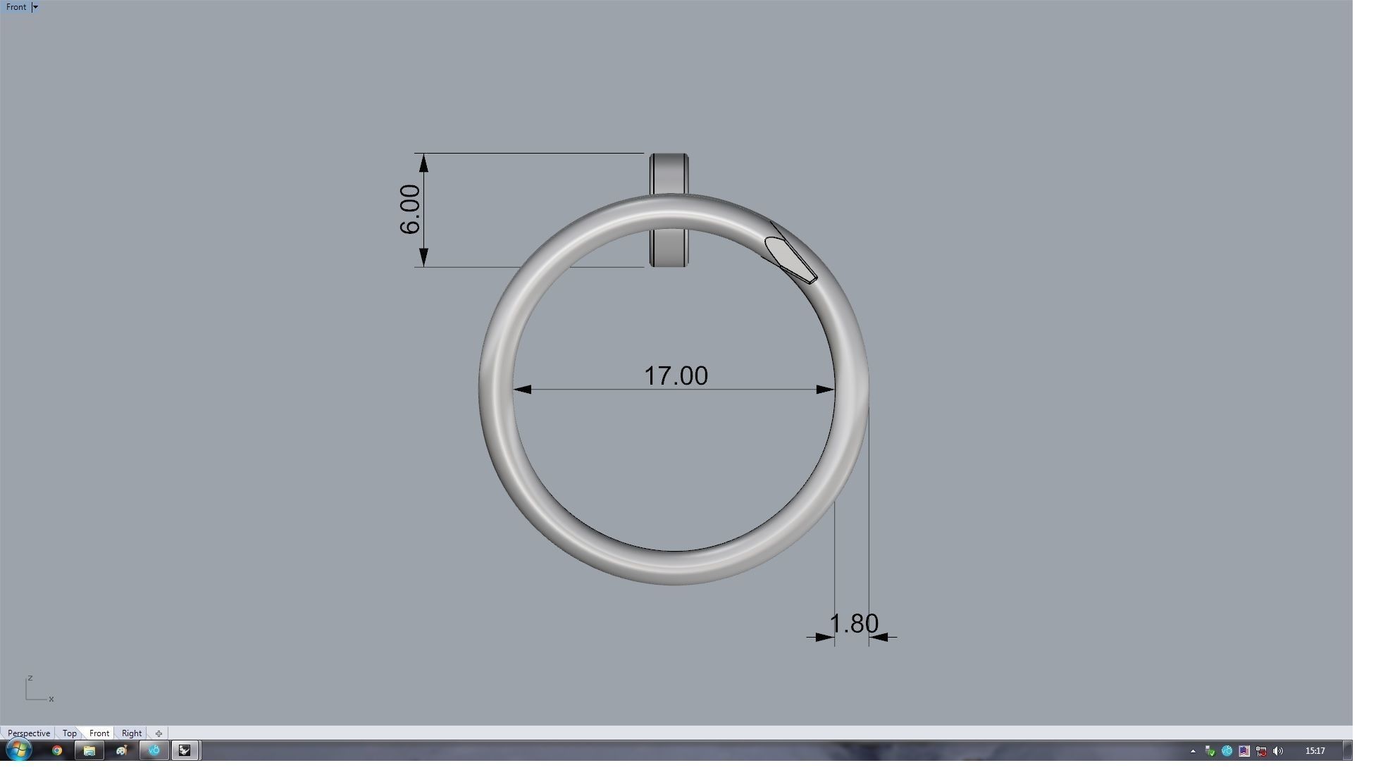 Nail Double  Ring 17 mm 3D print model_5
