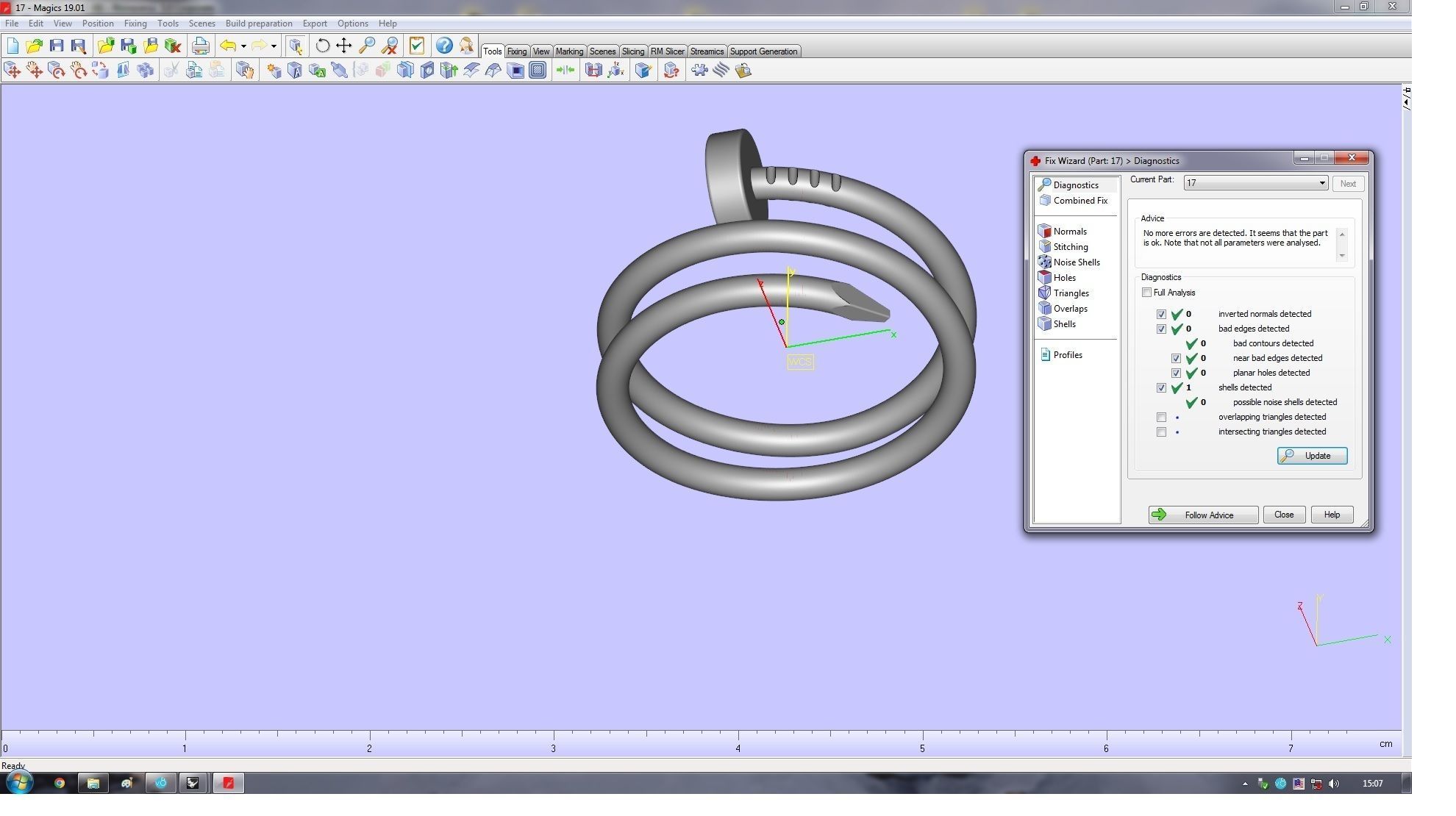 Nail Double  Ring 17 mm 3D print model_7