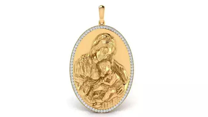 Virgin Mary Holding Jesus pendent
