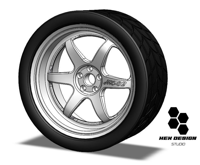 HX-02 wheels for modeler 3D model_1