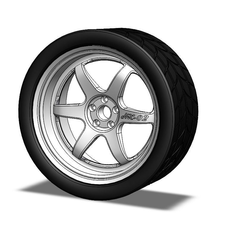 HX-02 wheels for modeler 3D model_3