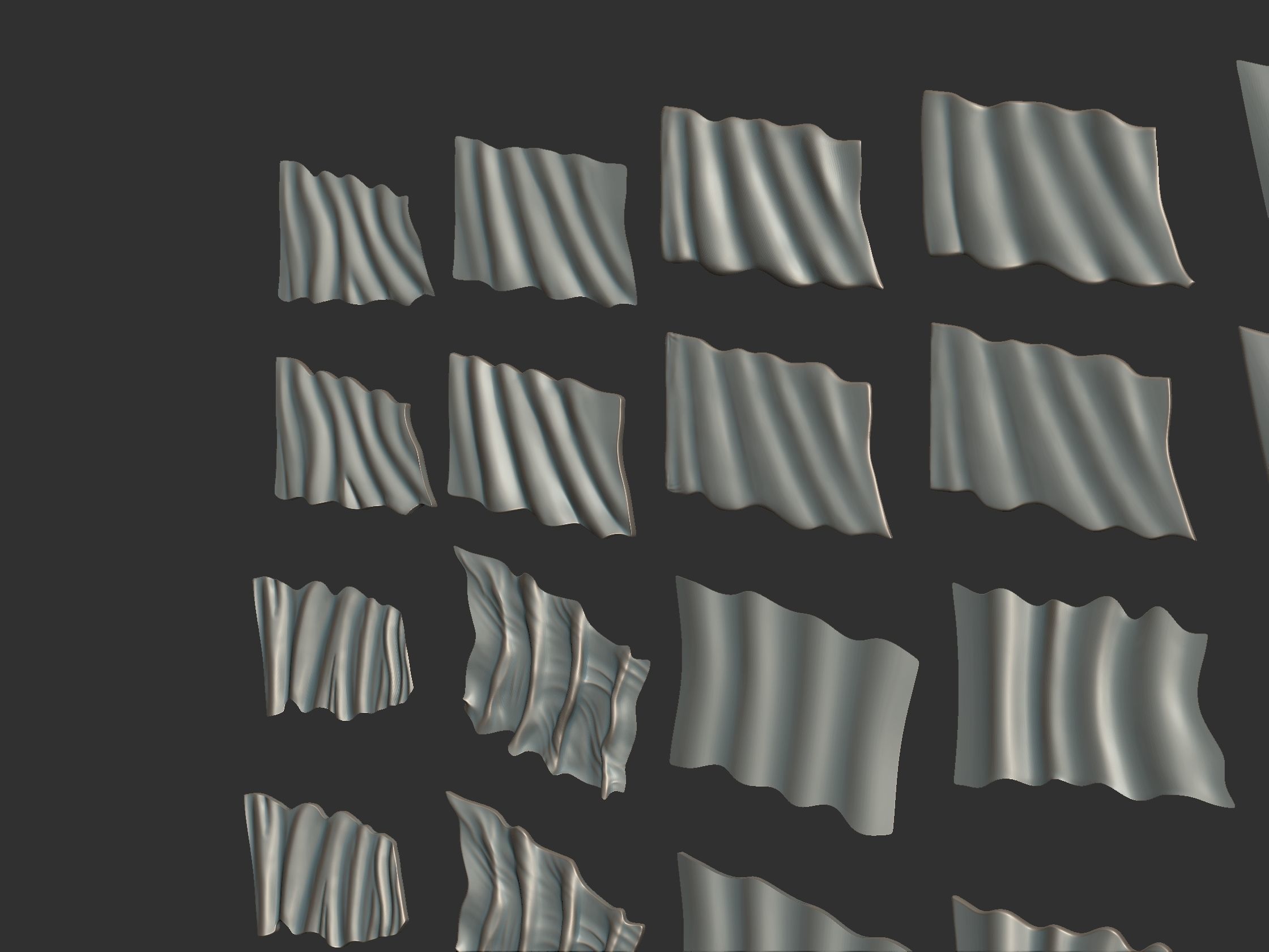 Wavy Flags Set  3D print model_11