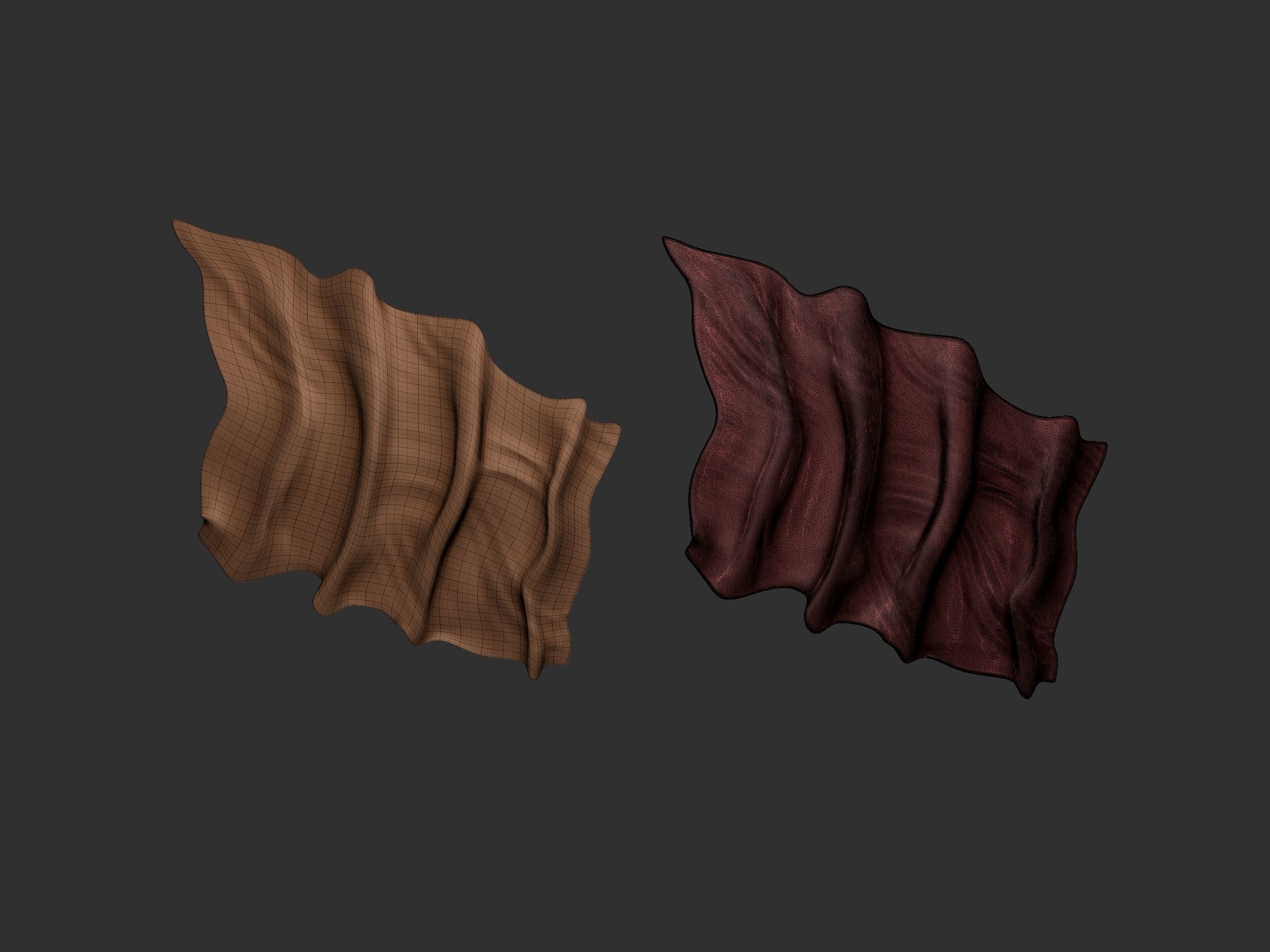 Wavy Flags Set  3D print model_7