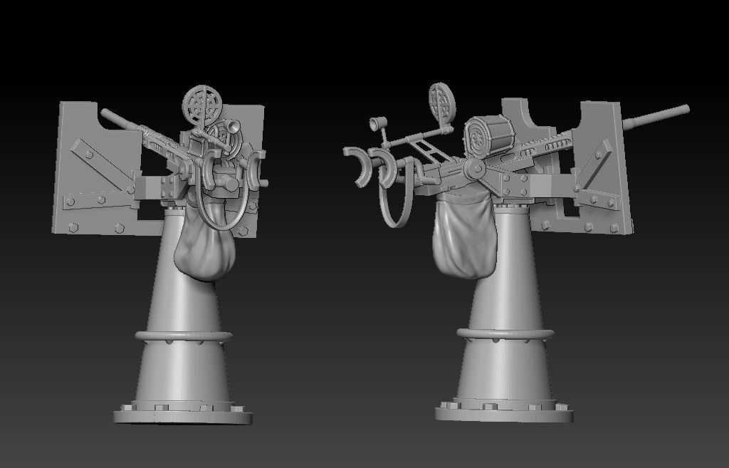 WWII Oerlikon guns for 3D print 3D print model_1
