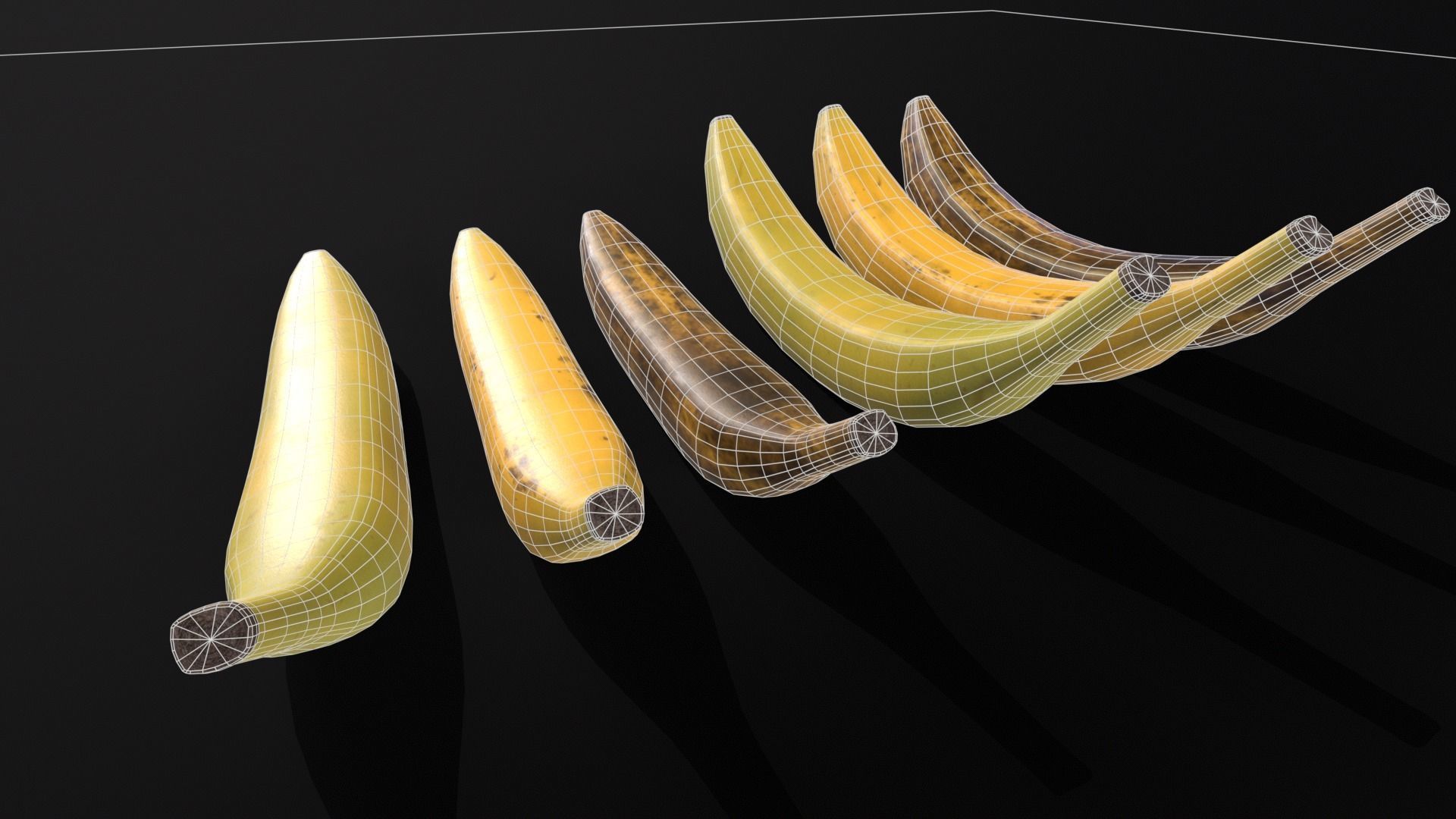 Bananas Set  Low-poly 3D model_13