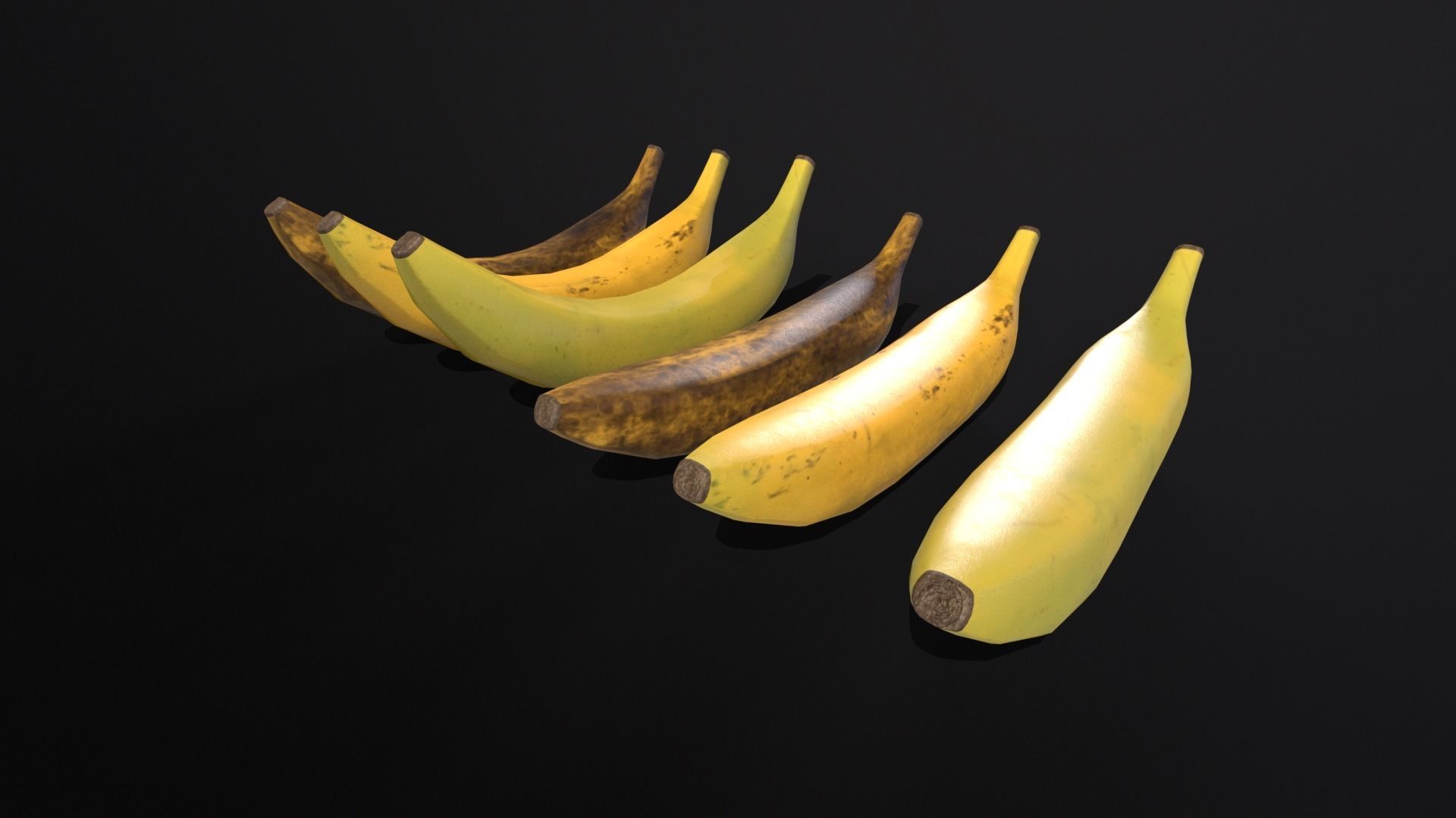Bananas Set  Low-poly 3D model_6