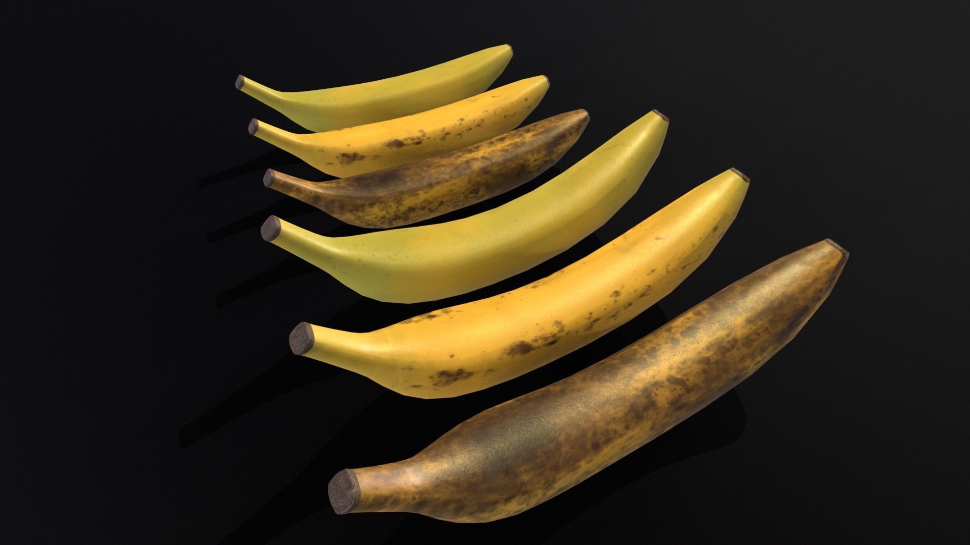 Bananas Set  Low-poly 3D model_18