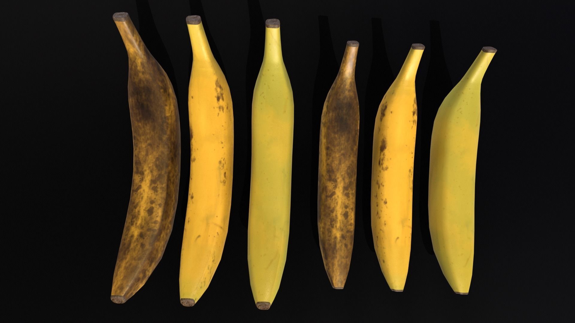 Bananas Set  Low-poly 3D model_22