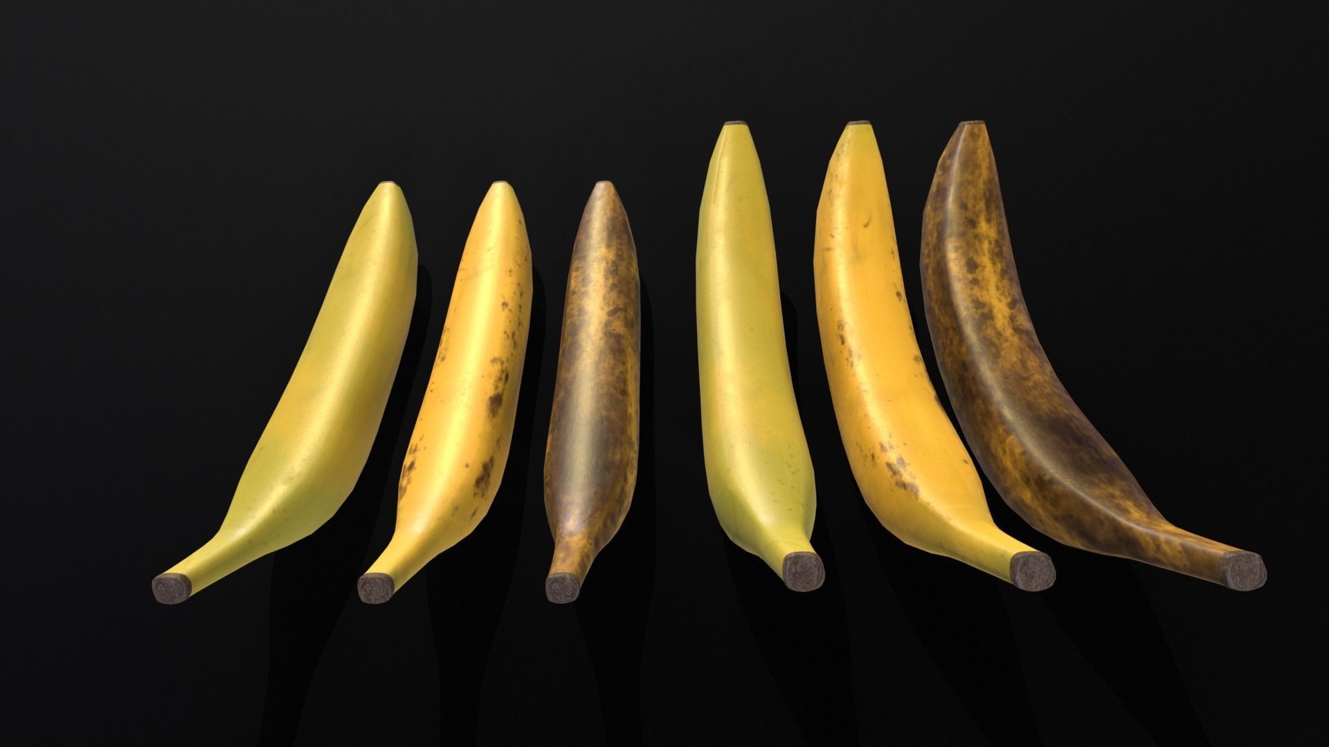 Bananas Set  Low-poly 3D model_14