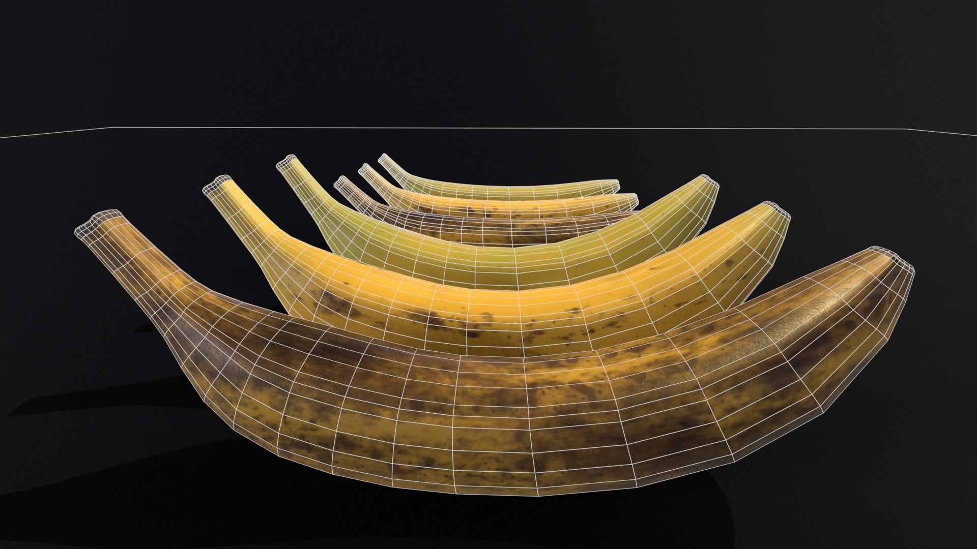 Bananas Set  Low-poly 3D model_21