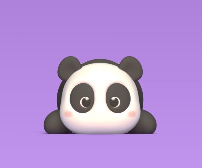 Lying Cute Panda 3D print model_1