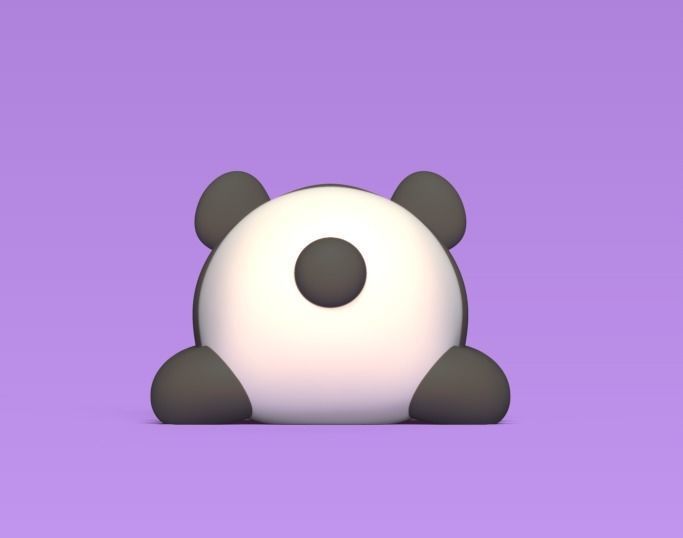 Lying Cute Panda 3D print model_4