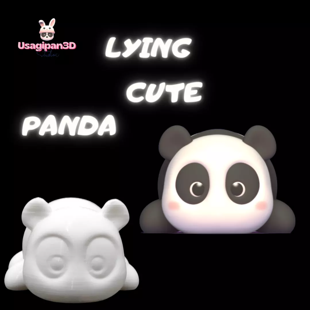 Lying Cute Panda 3D print model_0