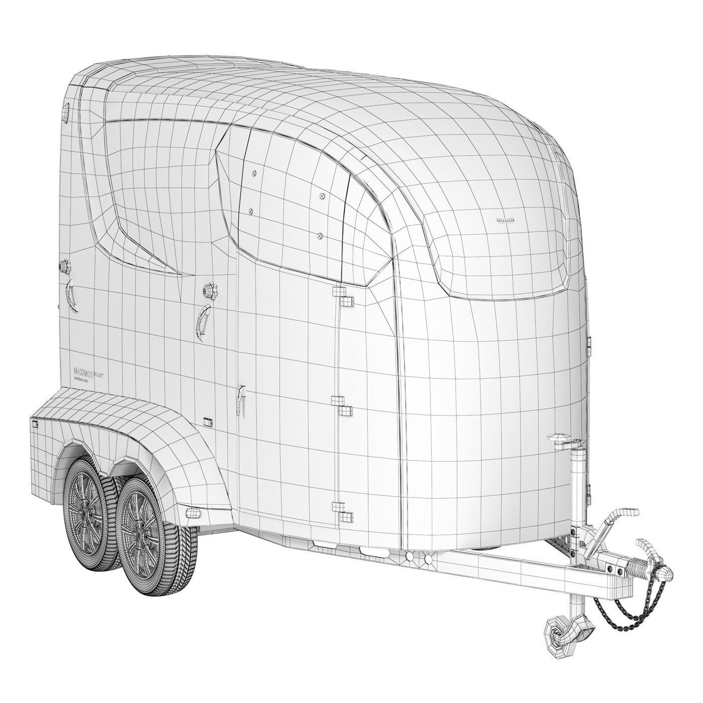 Horse trailer Humbaur Maximus Deluxe 3D model_4