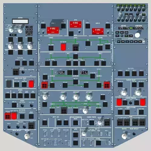 A320 Full Overhead Panel 3D print model