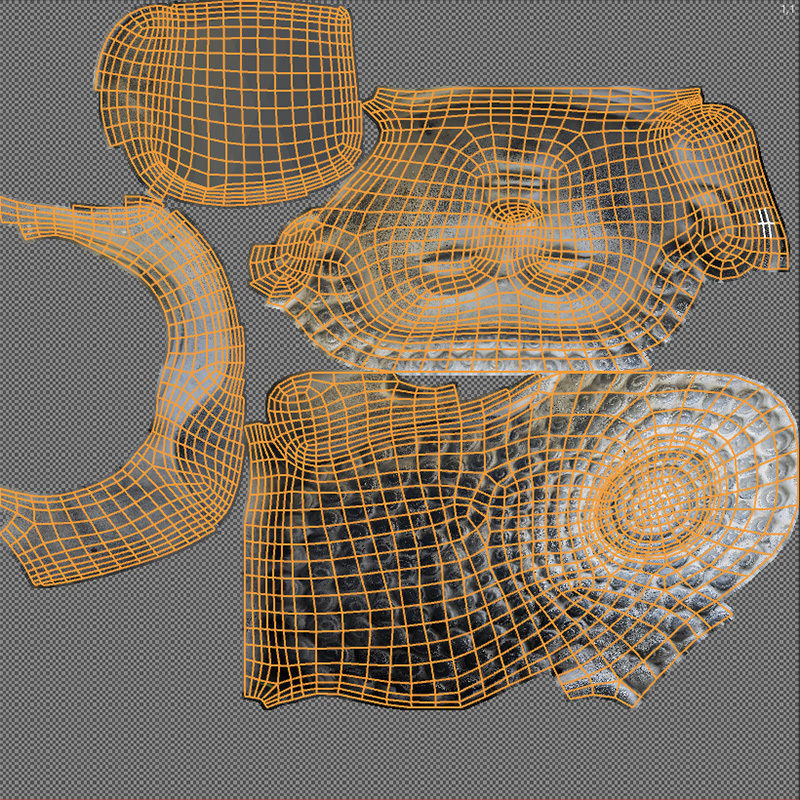 Buddha head concrete statue Low-poly 3D model_8