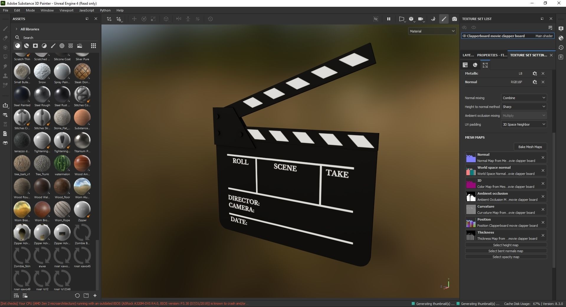 Clapperboard movie clapper board 3D Model Low-poly 3D model_7