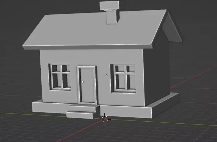 A low poly house for starting your blender journey Free 3D model_0