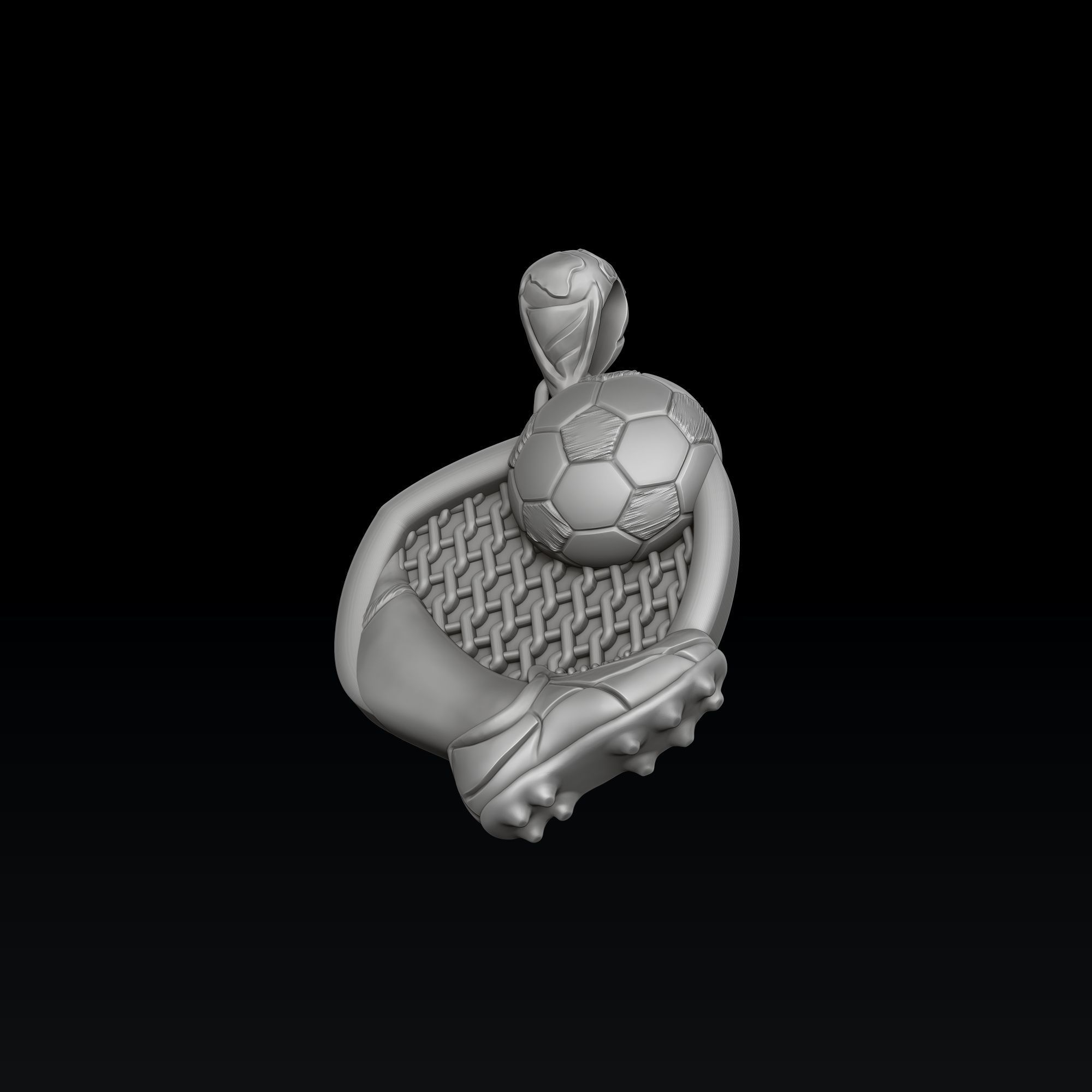 Football Pendant 3D print model_5