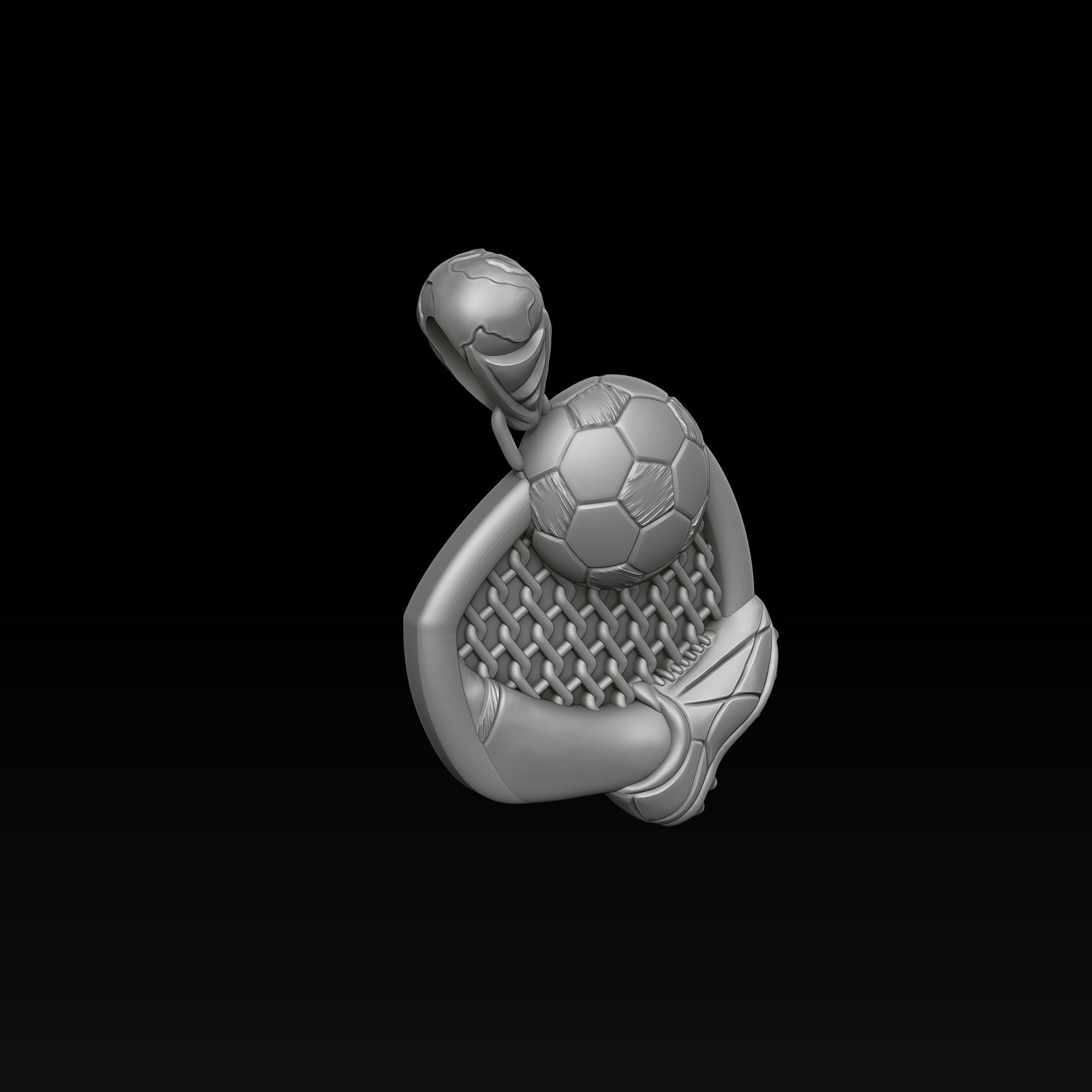 Football Pendant 3D print model_6