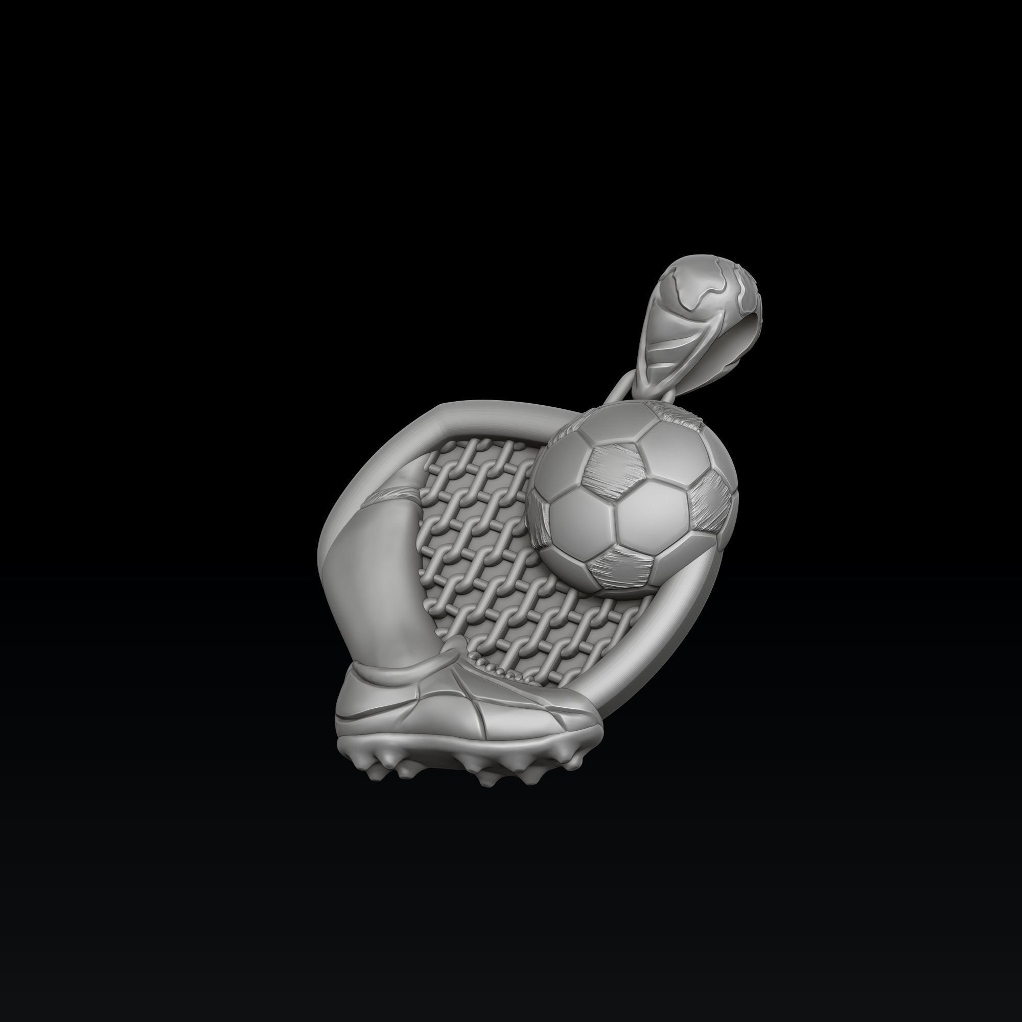 Football Pendant 3D print model_2