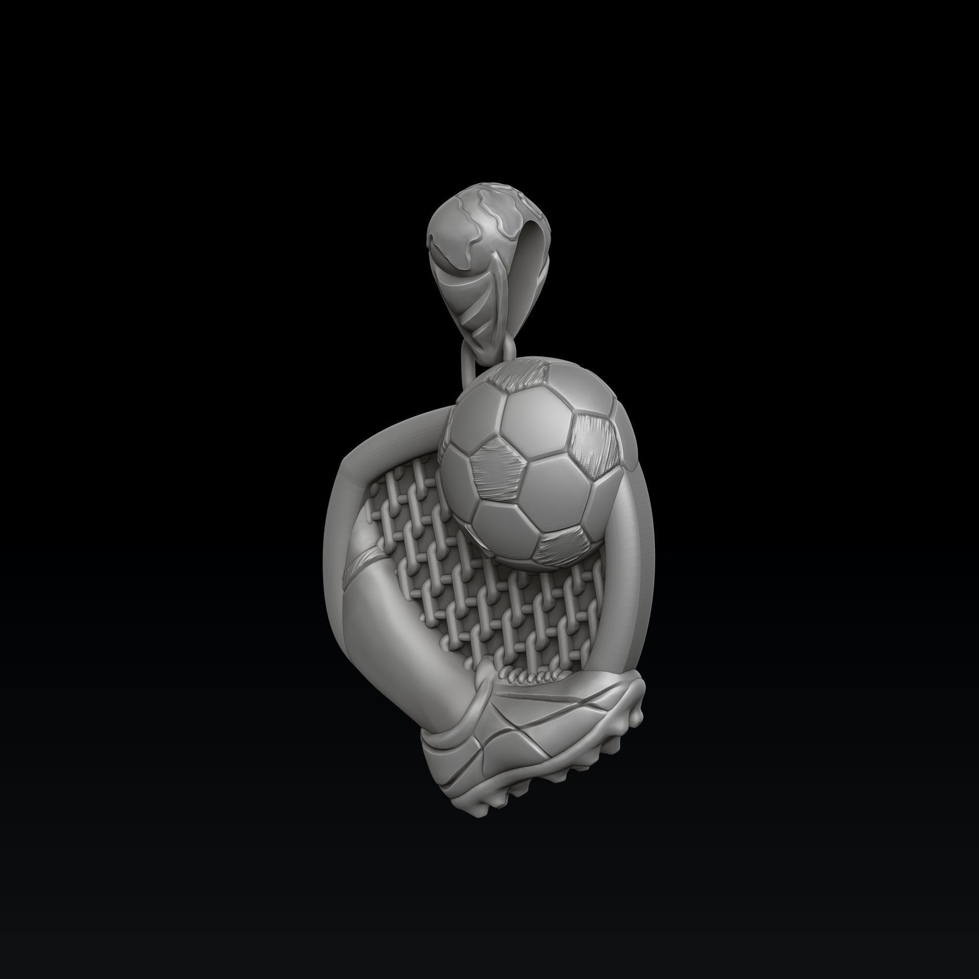 Football Pendant 3D print model_3
