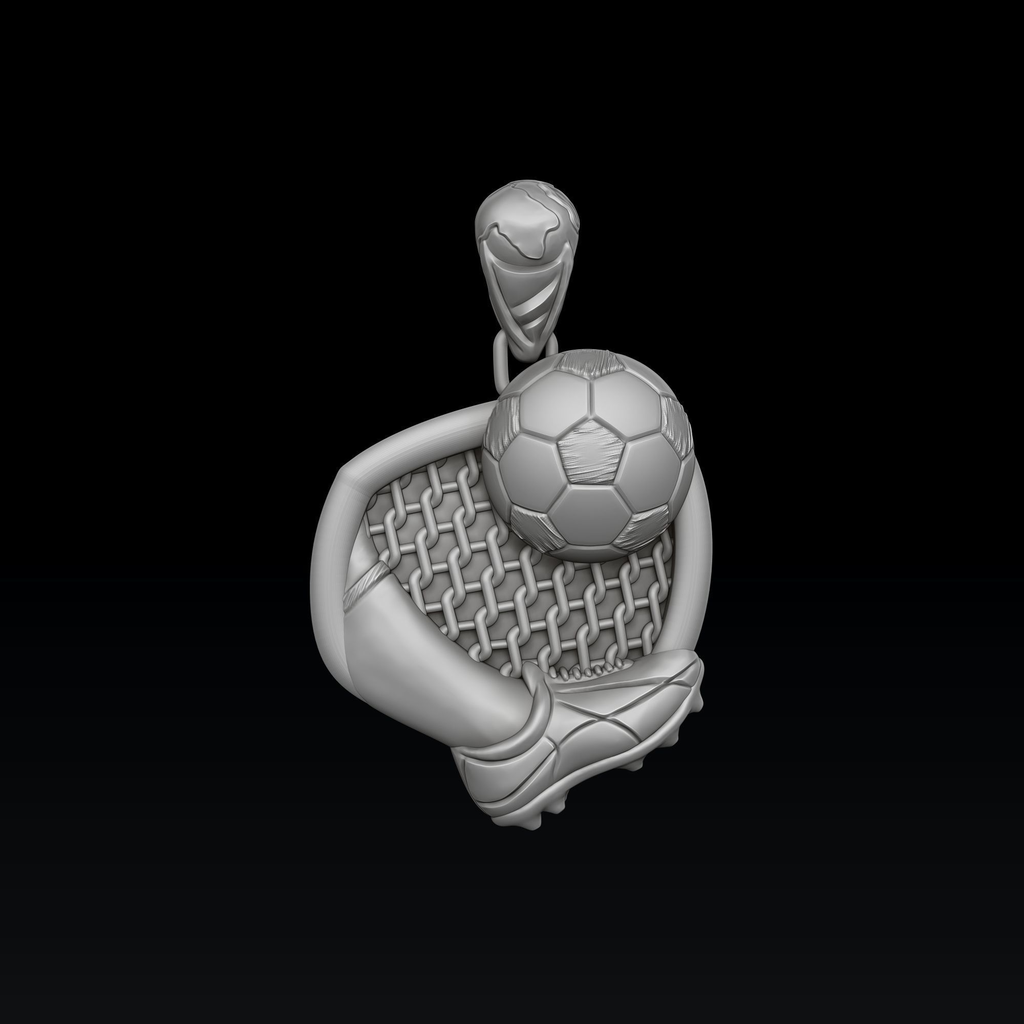 Football Pendant 3D print model_4