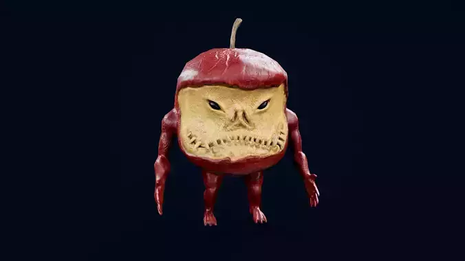 Apple monster  Low-poly 3D model