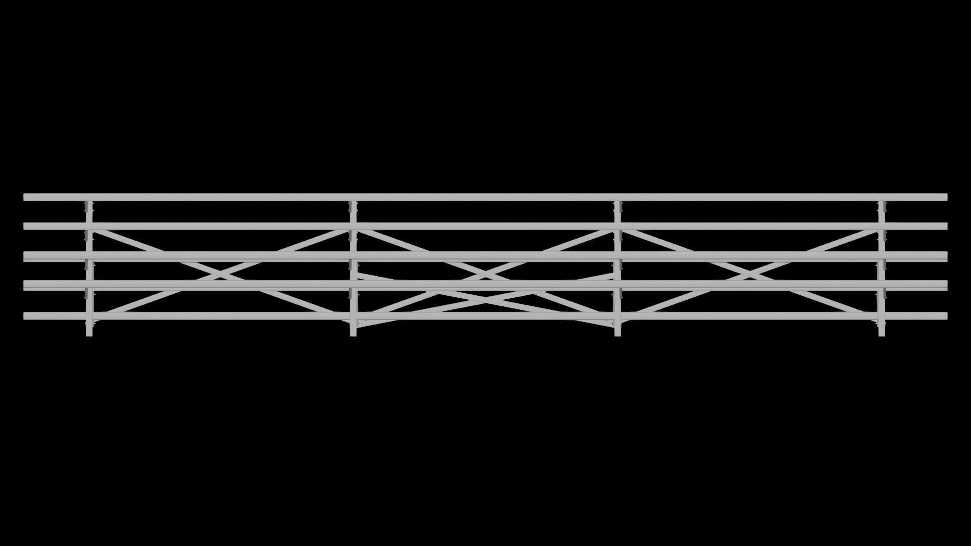 Bleachers Low-poly 3D model_6