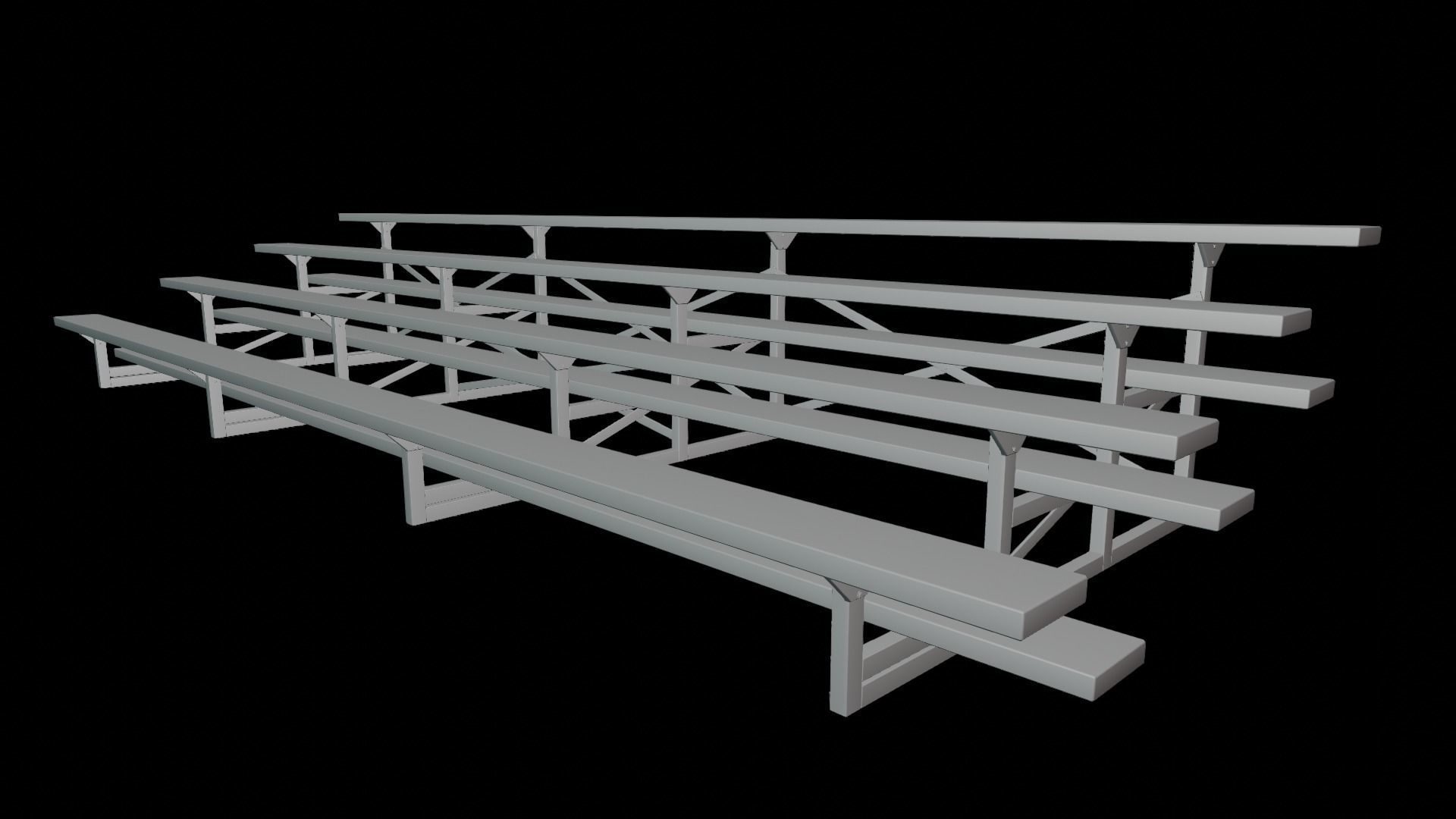 Bleachers Low-poly 3D model_4