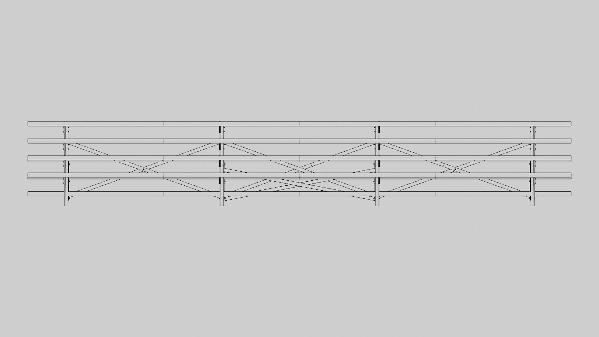 Bleachers Low-poly 3D model_11