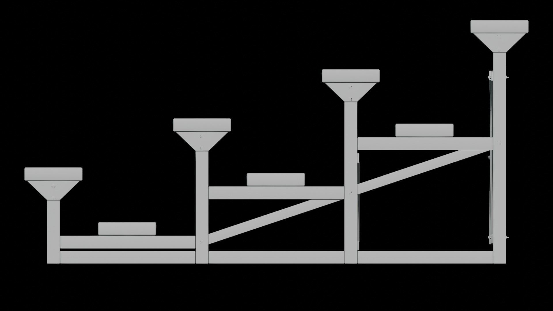 Bleachers Low-poly 3D model_8