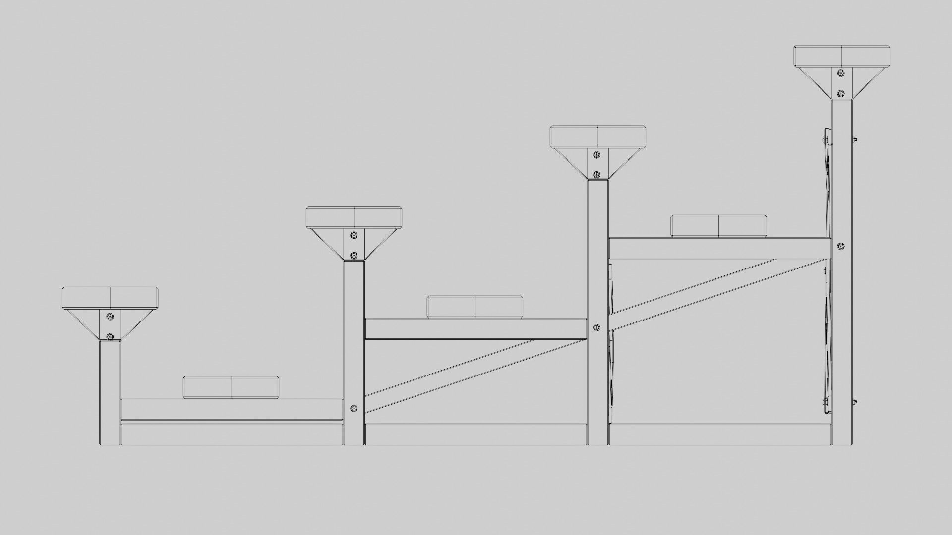 Bleachers Low-poly 3D model_13